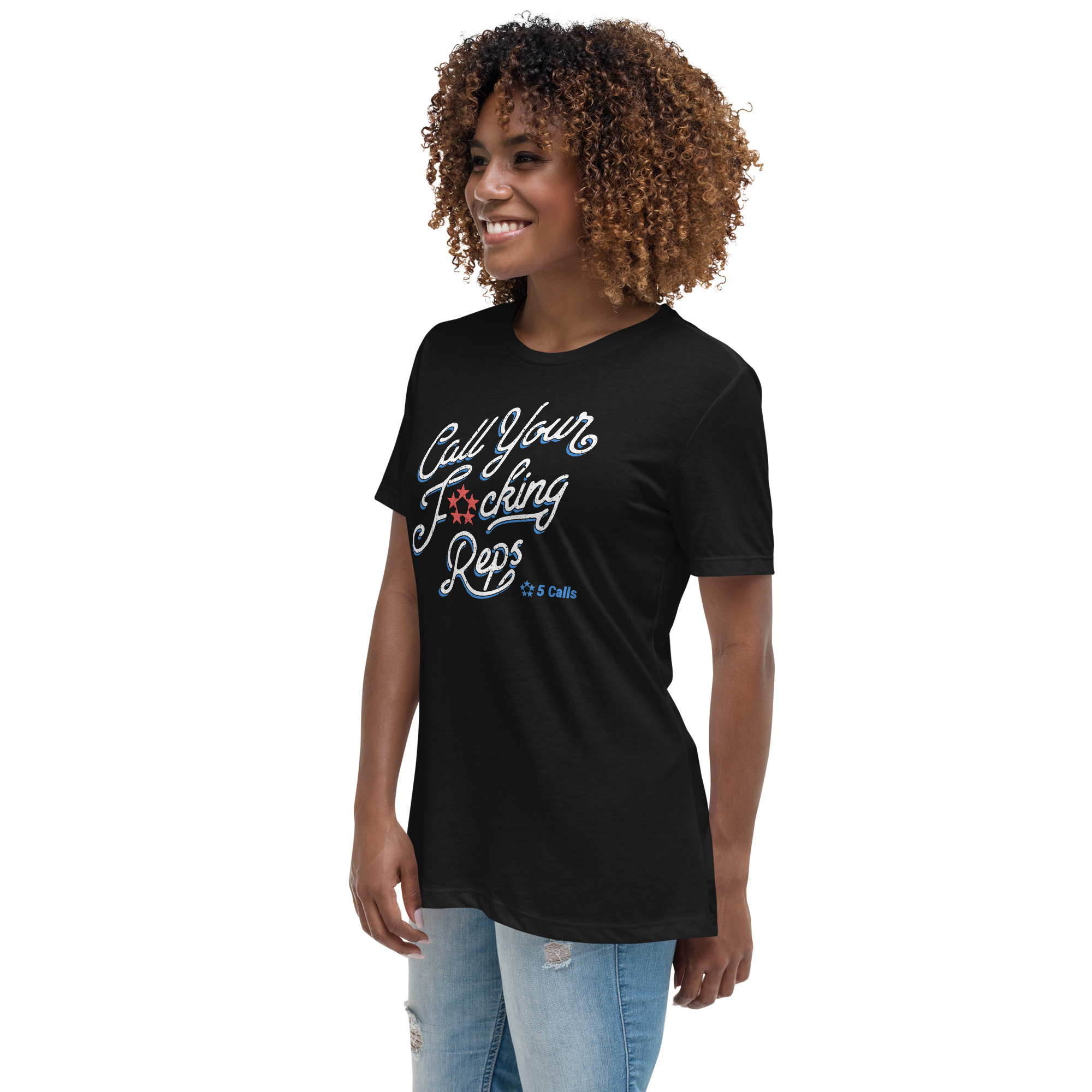 5 Calls Call Your Reps Fitted T-Shirt - Black